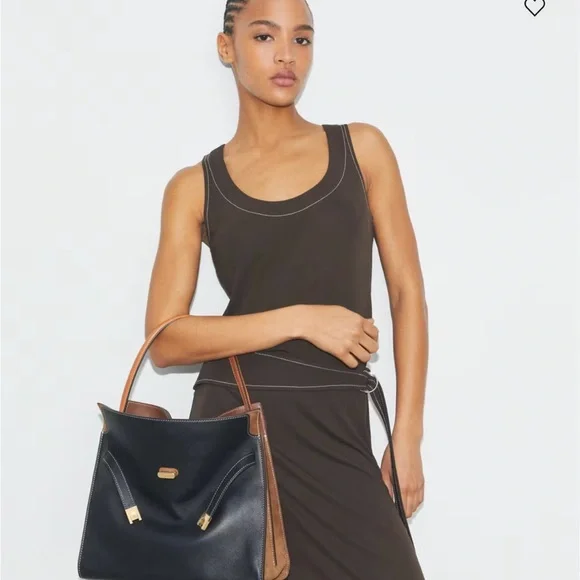 Tory Burch Black and Tan Satchel - Picture 2 of 7